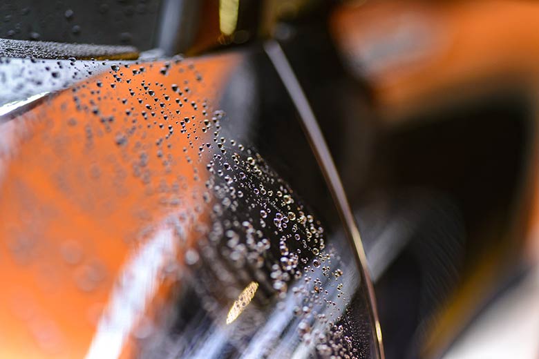 rain on a car