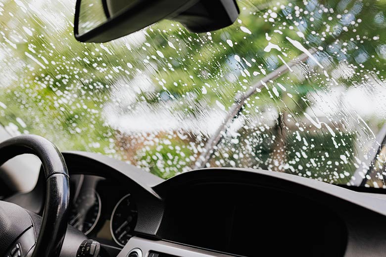 rain on a windshield