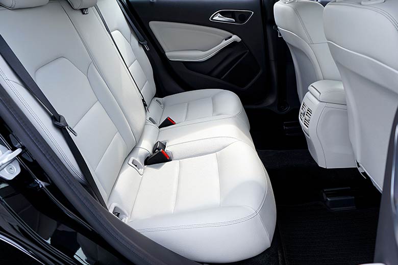 interior white leather seats of a car