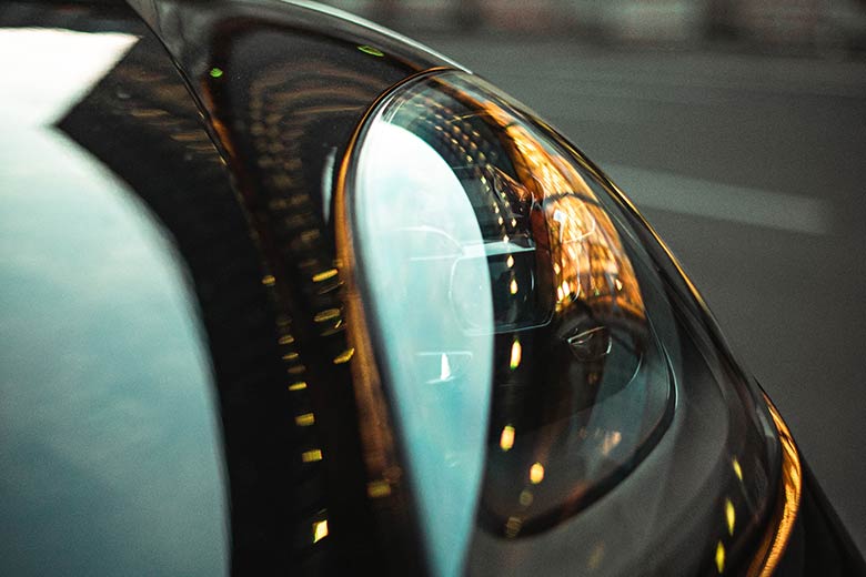 front headlight of a car